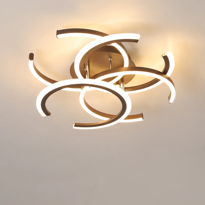 Новые современные светодиодные потолочные лампы коричневый алюминиевый