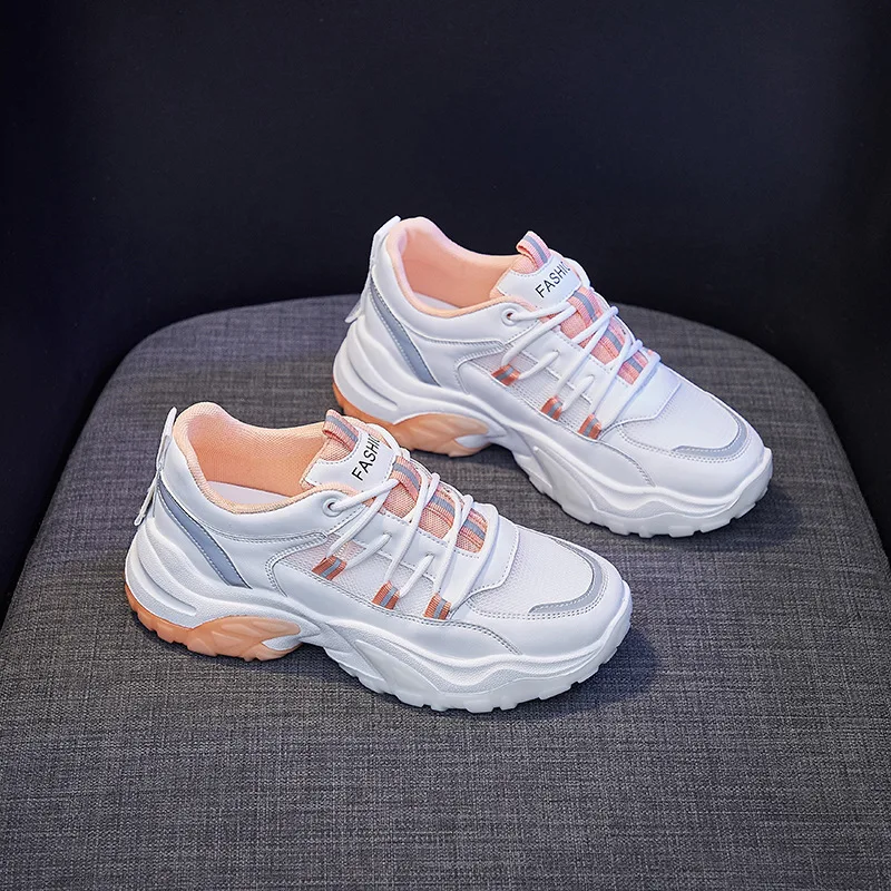 

2021 New Women Summer Sneakers Girl Student Fashion Breathable Air Mesh Casual Sport Dad Shoes 3 Colors