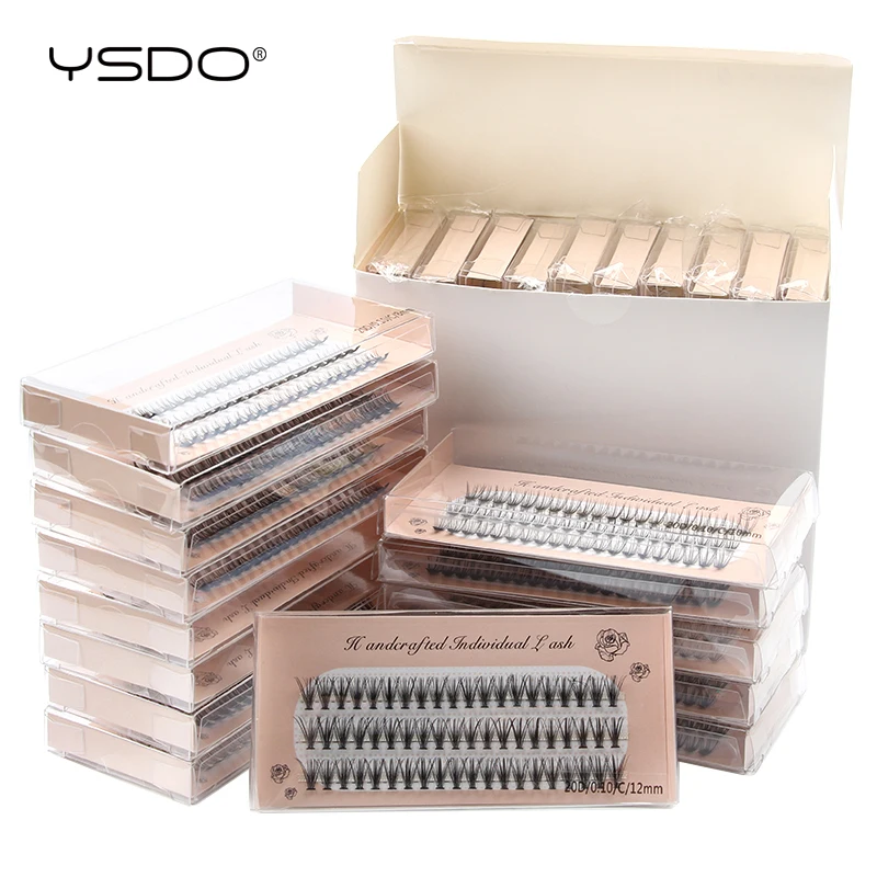 YSDO Eyelash Extension Wholesale 10/20/30/40/50 Boxes Individual Lashes Makeup C Curl False Eyelashes In Bulk 20D Cluster Lashes