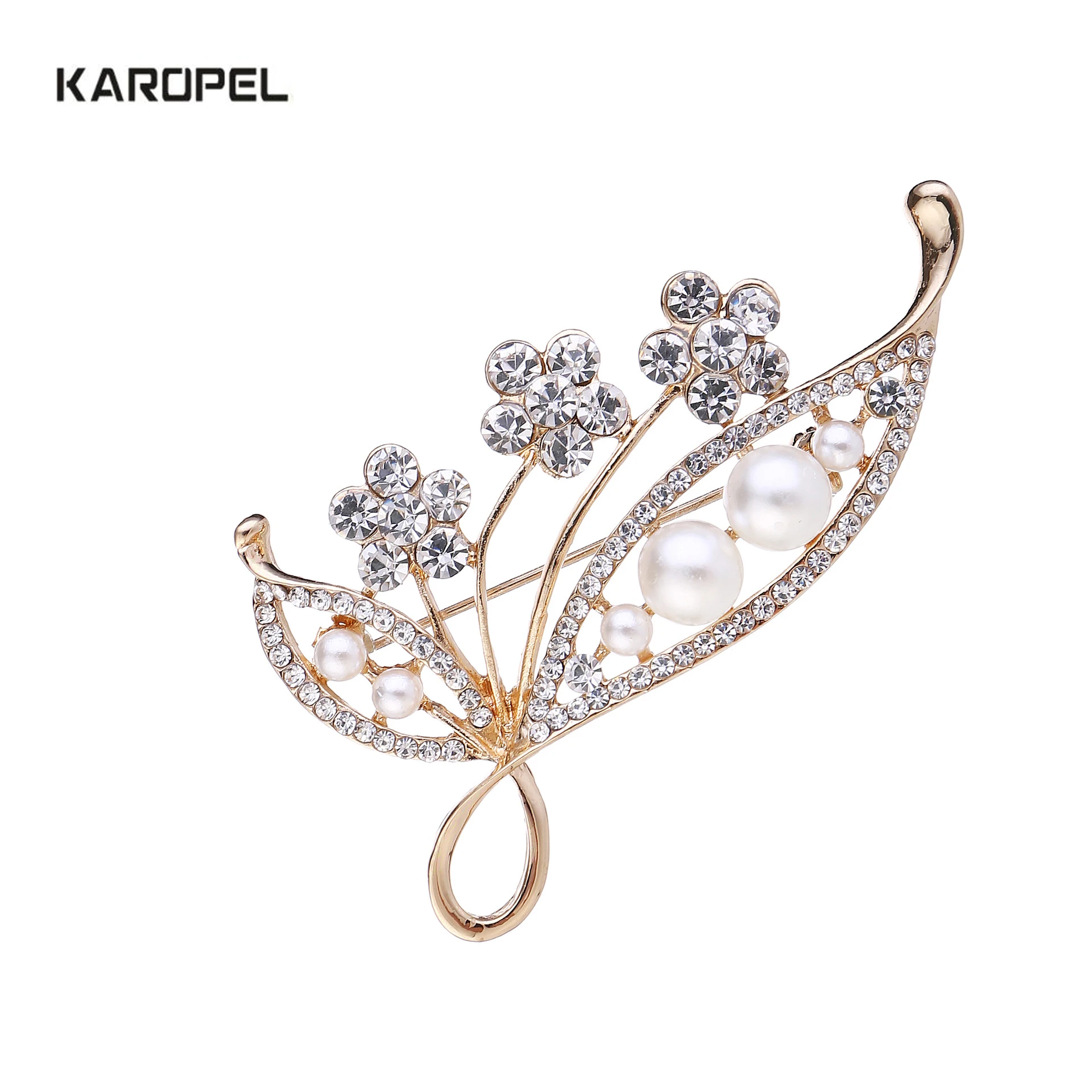 

Женская Брошь с жемчугом Karopel, брошь из металлического сплава в форме стразы, Корейская булавка для одежды, 2021