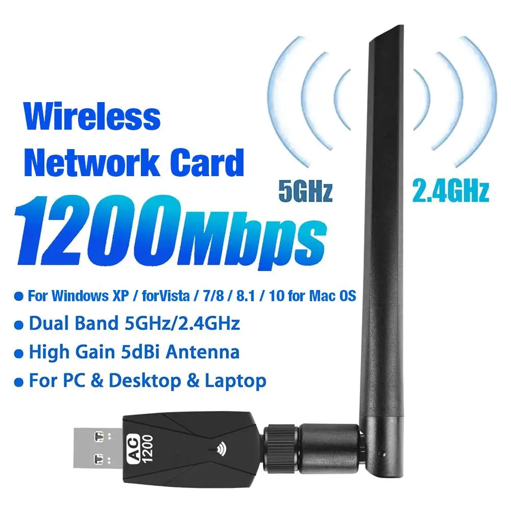 

1200 м USB 3,0 Двухдиапазонная сеть 2,4G/телефон адаптер Wi-Fi беспроводной Bluetooth сетевая карта Приемник USB3.0 передатчик