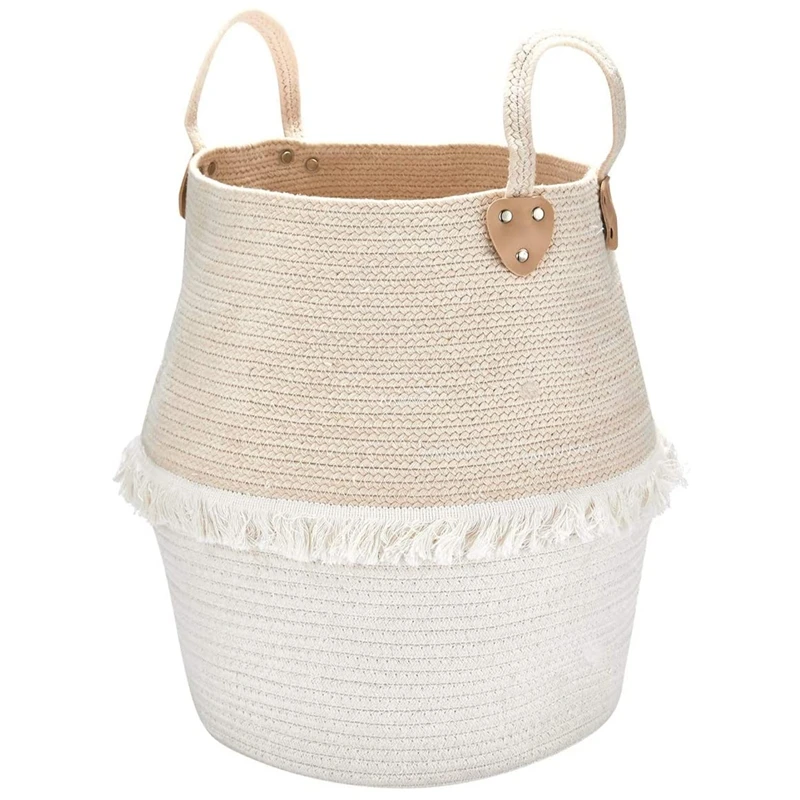 

Rope Basket Woven Storage Basket Laundry Basket Large Cotton Blanket Organizer Baby Nursery Containers Home Decor Gift