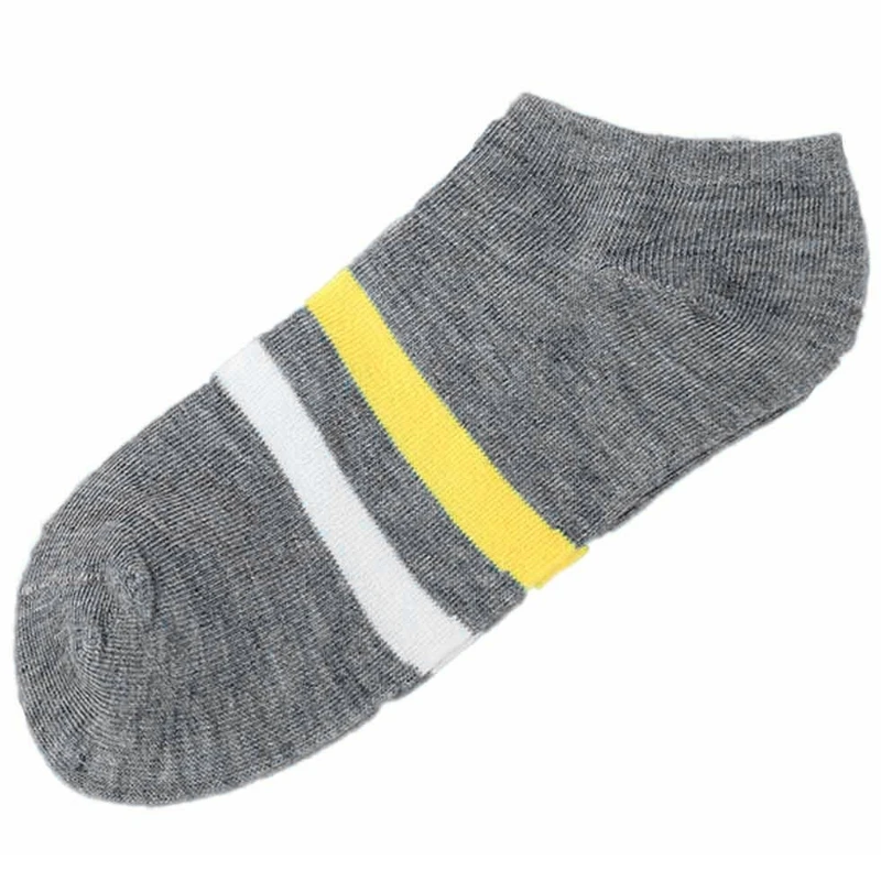 

5 Pairs Men Boys Short Ankle Socks Striped Polyester Elastic Breathable Casual F42F