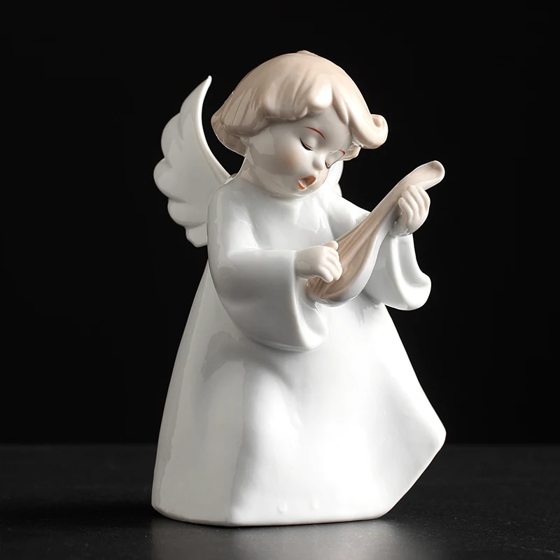 Изысканное изготовленное вручную фарфоровый ангел фигурки с изящным кукольным