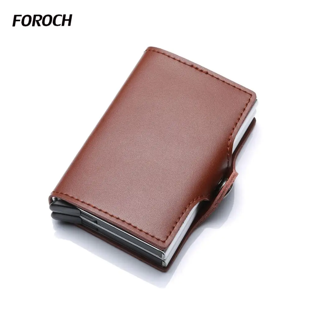 Двойной чехол держатель для кредитных карт мужской бумажник из натуральной кожи