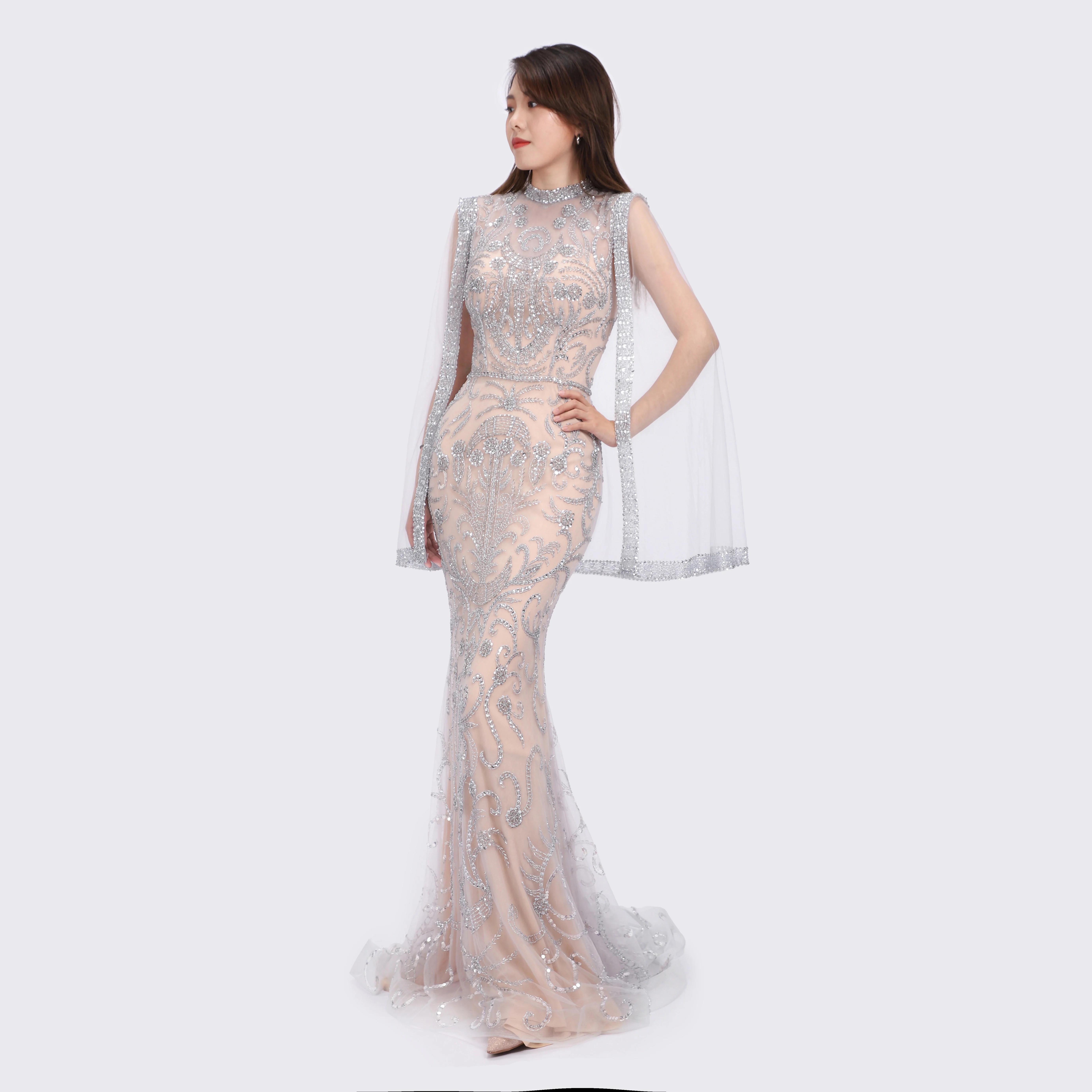 

Dubai celebrity luxury Beaded Evening Dresses 2021 New style Formal dress Mermaid robe