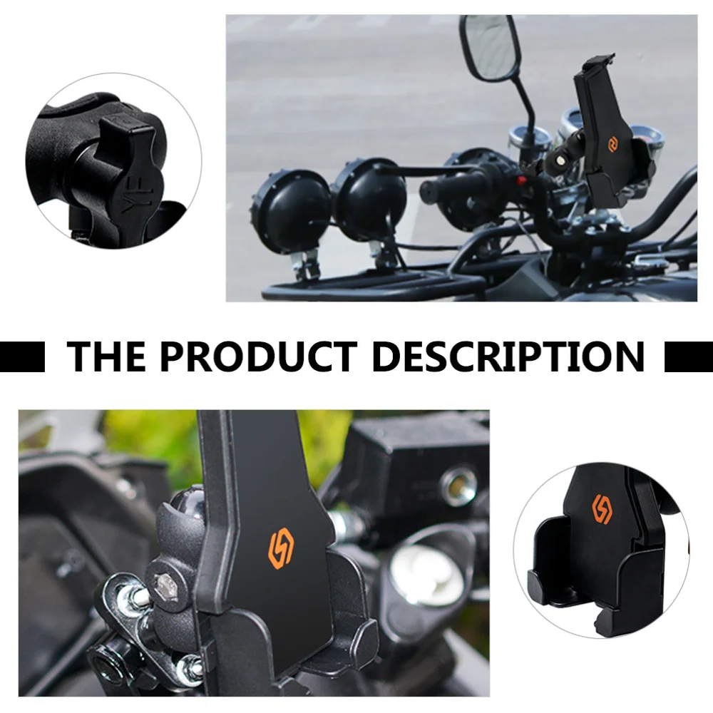 

1 Set Motorbike Mobile Phone Holder Aluminum Alloy Electric Car Phone Holder