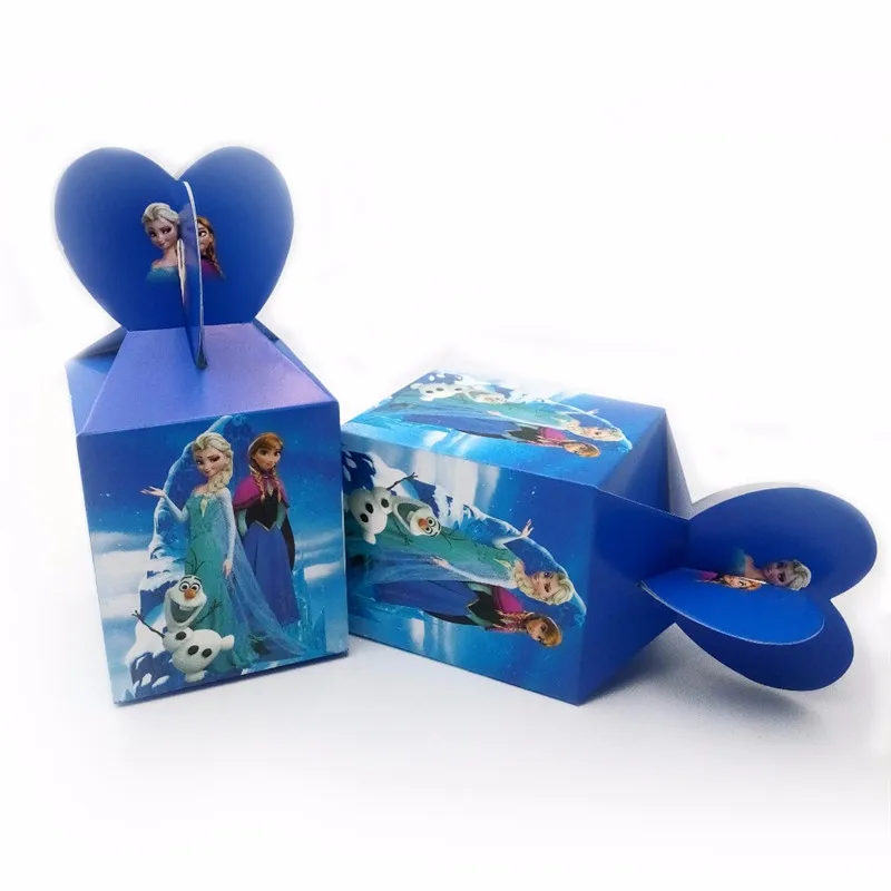 Candy Boxs-6pcs Дисней Принцесса Холодное сердце Анна Эльза 108*180 см День Рождения украшения Детские принадлежности одноразовая посуда скатерть детский душ - Цвет: Candy Boxs-6pcs