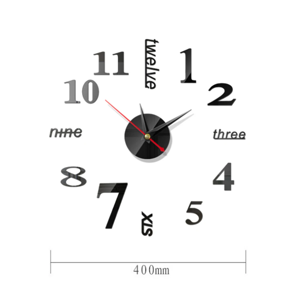 Новый 3D зеркальные настенные часы DIY большие наклейки аксессуары для гостиной