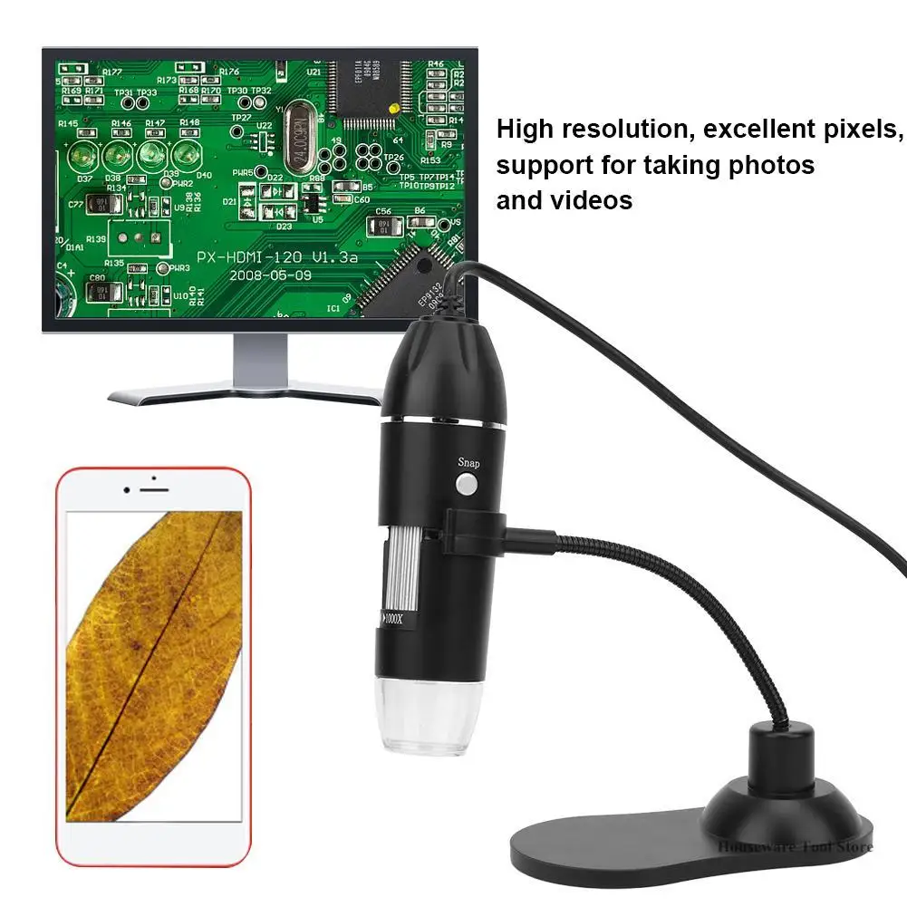 

50X-1000X USB микроскоп светодиодный USB цифровой электронный микроскоп с кронштейном