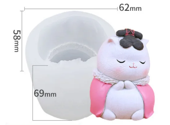 

DIY Silicone Epoxy Resin Candle Mold Crafts Souvenir Creative 3D Cartoon Animal Court Cat Cake Shape Decorative Accessories