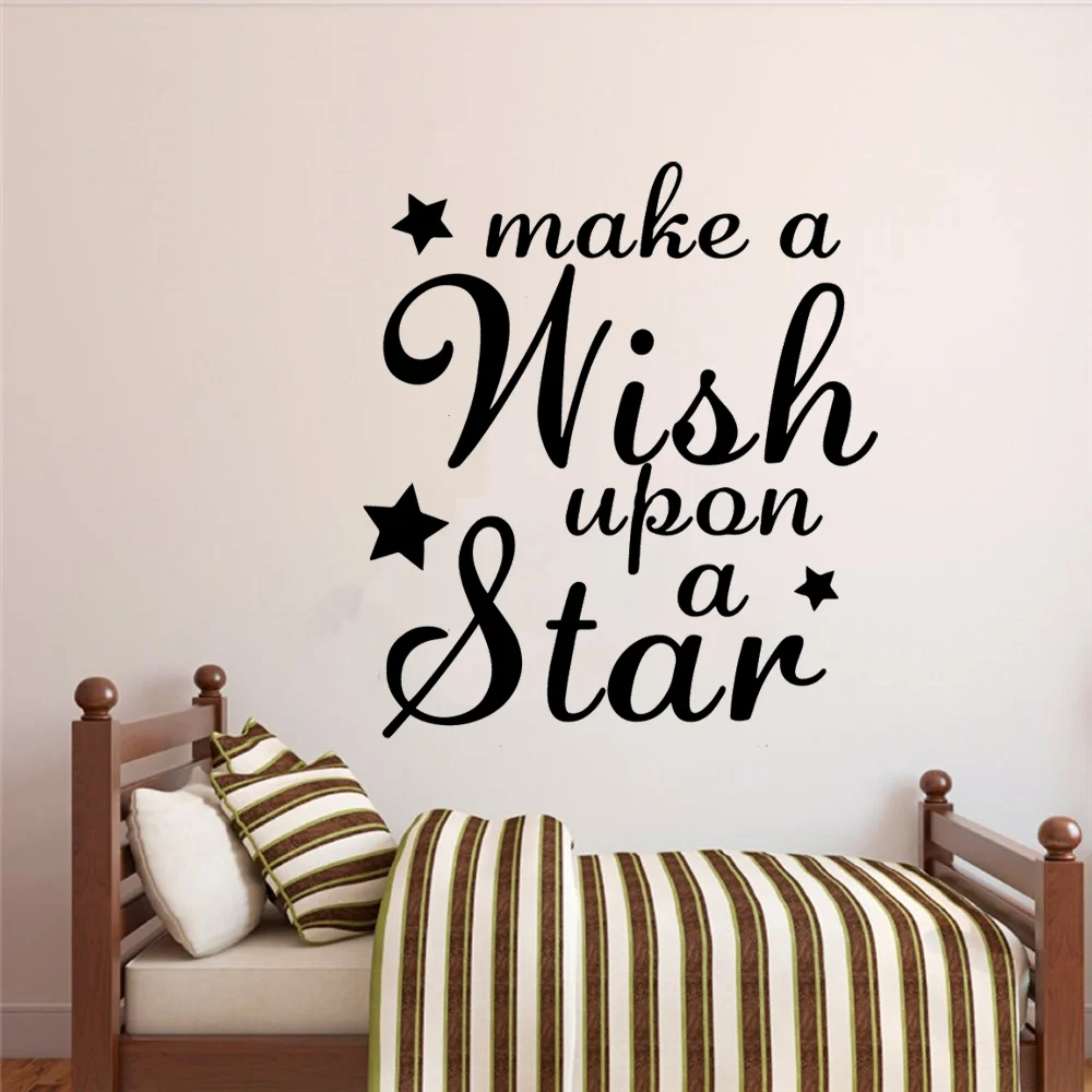 Милые наклейки на стену с надписью make a wish украшение дома для детской комнаты
