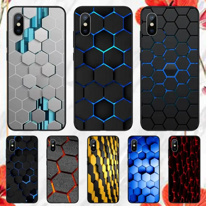 

Hexagonal lattice Phone Case for iPhone 11 12 13 pro XS MAX 8 7 6 6S Plus X 5S SE 2020 XR mini