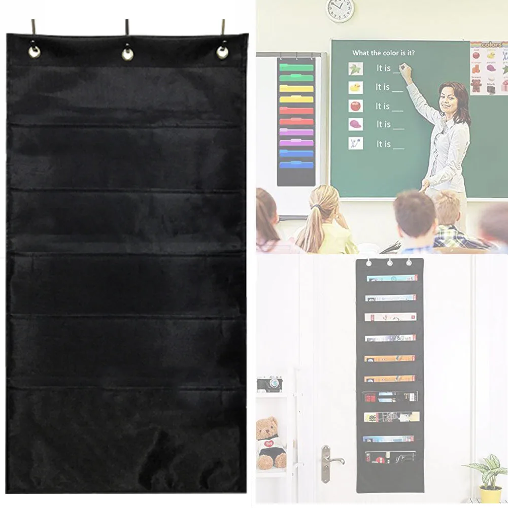 

Storage Hanging Wall Mounted Door Office Home Pockets Magazines Organizer File Folder Portable With Hooks Oxford Cloth School