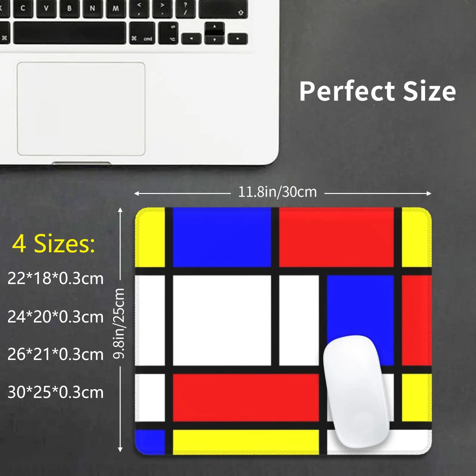 

Поддельный коврик для мыши Mondrian, «сделай сам», печатная матрица, изобразительное искусство, роскошный геометрический Голландский дизайн