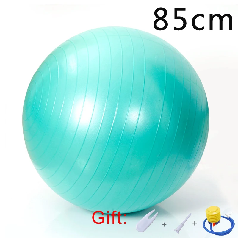 Water Blue 85cm Спортивные мячи для йоги Пилатес фитнес спортзал фитбол для баланса упражнения тренировки Массажный мяч нескользящий скраб мячи для йоги Бесплатный насос-взрыв - Цвет: Water Blue 85cm
