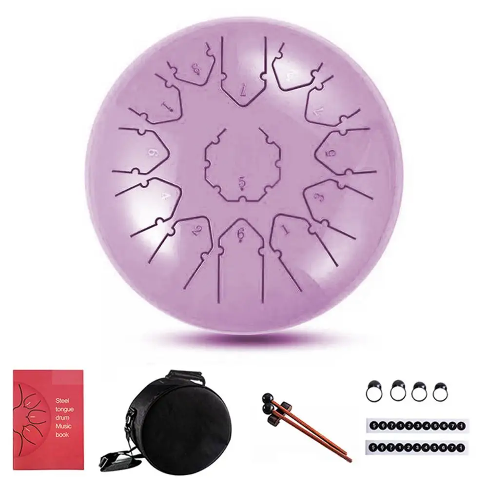 5 12 дюймов 13 нот Hangdrum Handpan стальной язык барабан с молотками музыкальная Книга сумка ударный инструмент для музыкальных терапевтов - Цвет: 5