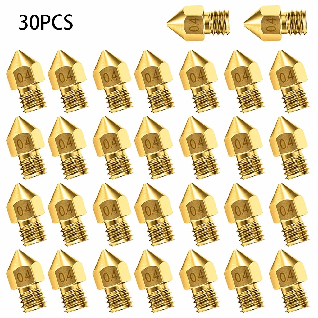 

30pcs 3d Printer Nozzle Accessory Mk8 0.4mm For Cr-10 For Ender 3 For Anet A8 Printer Accessories Replacement Spares#y30