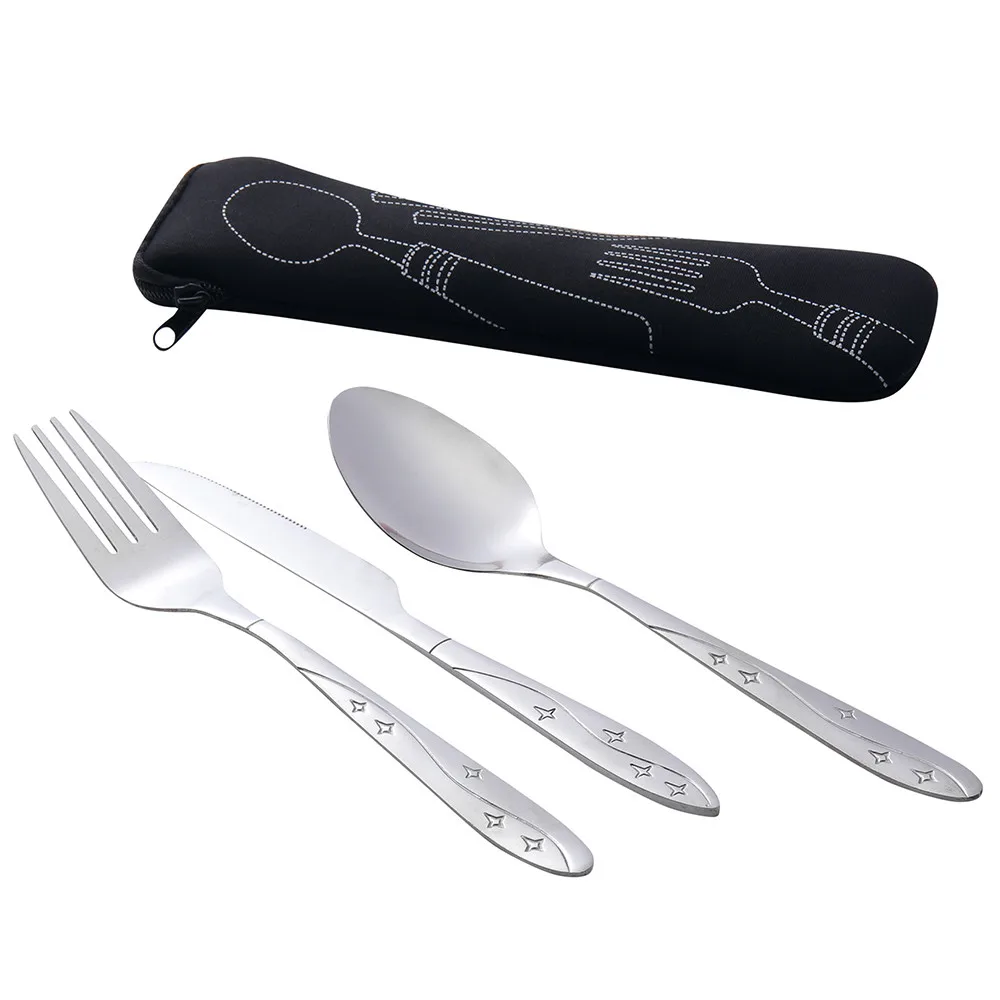 3 шт. набор из нержавеющей стали вилка ложка столовых приборов нож для стейка