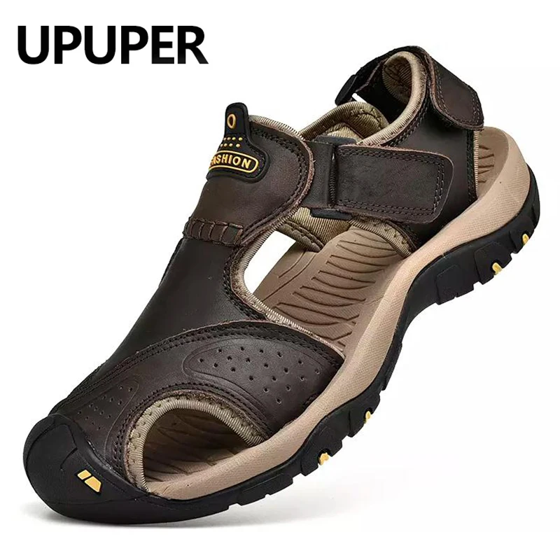 UPUPER 2020 мужские сандалии из натуральной кожи летние классические гладиаторские