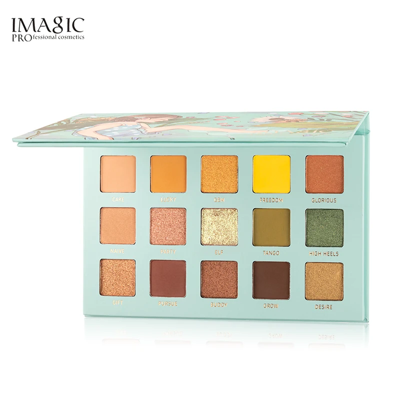 Тени для век imagic Palette Matte Shimmer 15 цветов Высокая пигментная блестящая пудра матовая палитра De Maquiagem для женской косметики