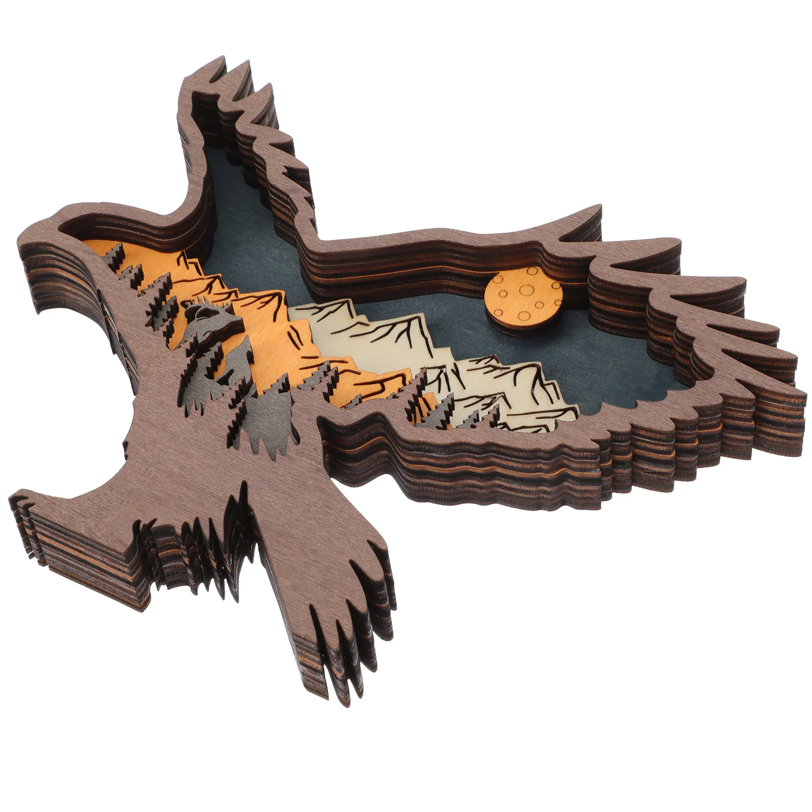 

1set Wooden Eagle Adornment with Light Glowing Delicate Eagle Statue Ornament