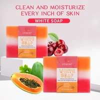 papaya kojic acid glutathione arbutin ghs bath soap handmade facial body cleaning anti acne skin whitening brighten moisturizing