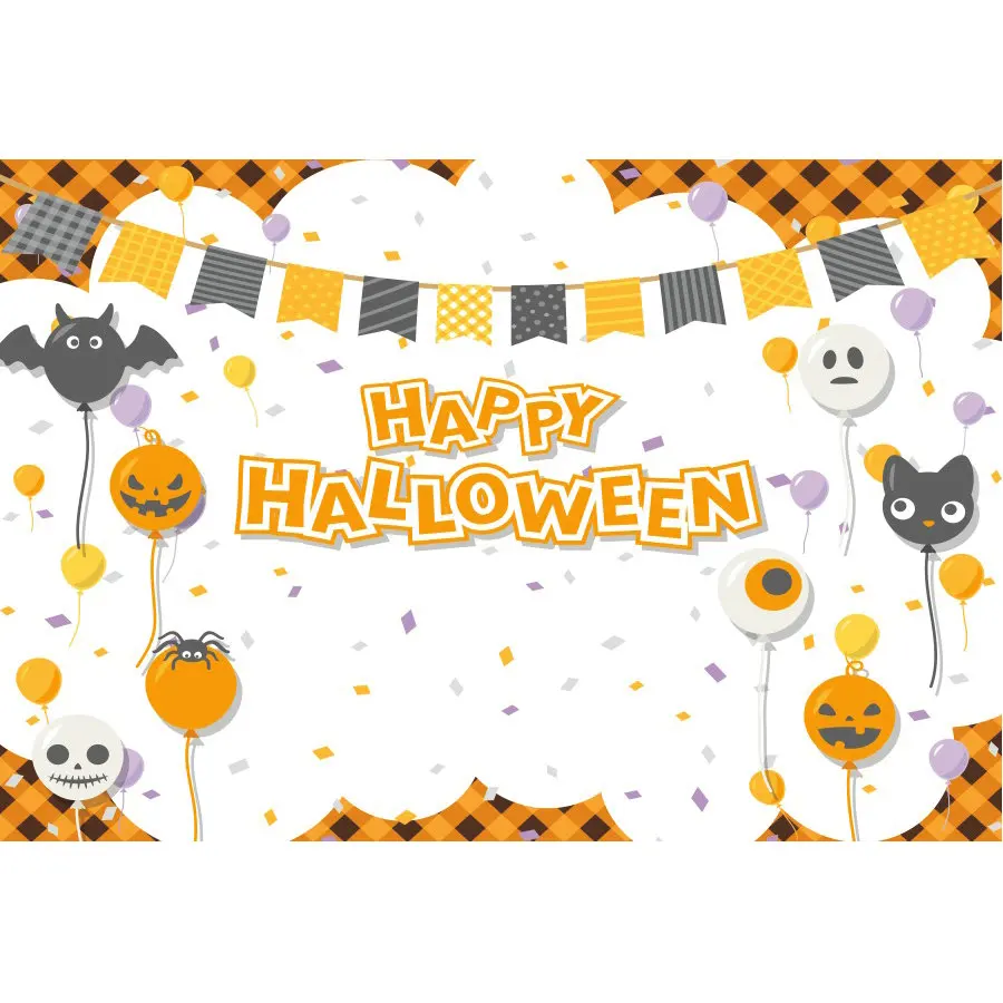 Декорация на Хэллоуин забавное лицо воздушный шар мультяшный фон праздничная