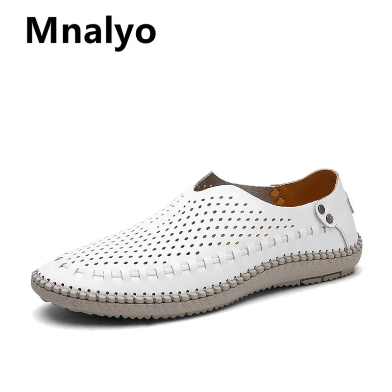 

New Summer Causal Shoes Breathable Men Loafers Split Leather Moccasins Men Driving Shoes High Quality Flats For Man size 38-46