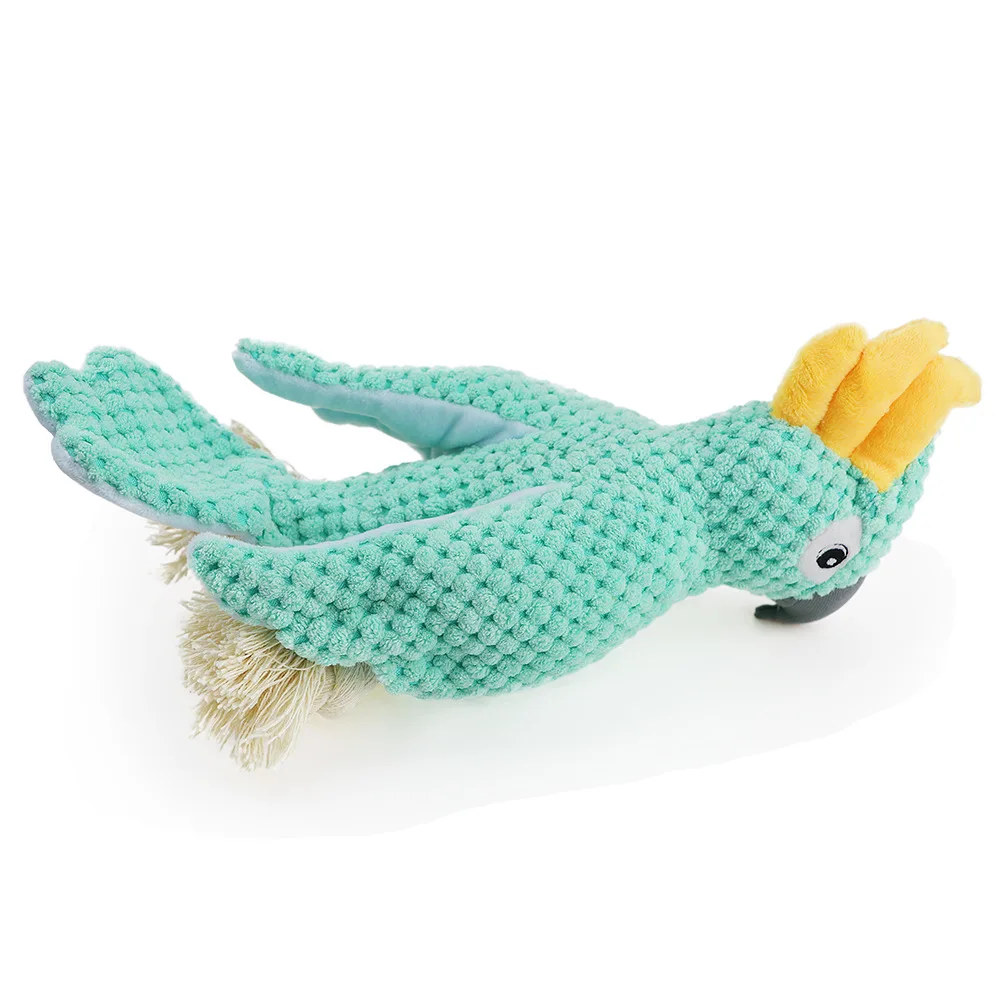 

Animal Shape Dog Toys Sound Squeaky Bite Resistant Cute Plush Parrot Magpie For Dogs Pet Chew Toy Interaction Pets Supplies