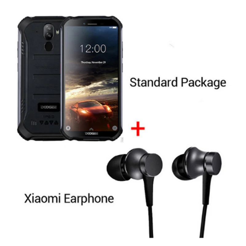 Black N Earphone DOOGEE S40 4GNetwork прочный мобильный телефон 5,5 дюймов Дисплей 4650 мА/ч, MT6739 4 ядра, 3 Гб оперативной памяти, Оперативная память 32GB Встроенная память Android 9,0 8.0MP IP68/IP69K - Цвет: Black N Earphone