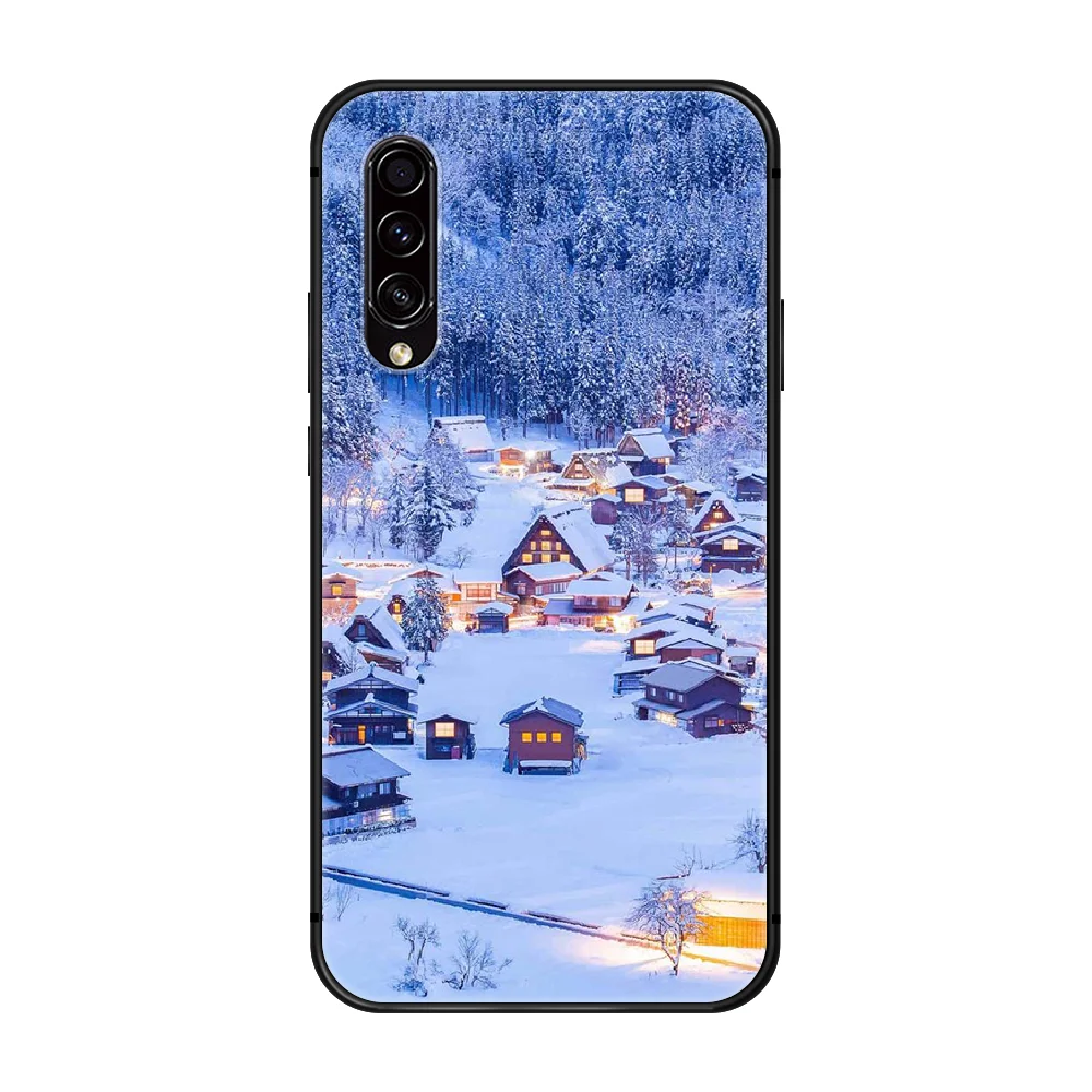 

Tree Forest Mountain Peak Mist Phone Case Hull For Samsung Galaxy A 50 51 20 71 70 40 30 10 E 4G S Black Cell Cover Tpu Hoesjes