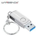 WANSENDA металлический флэш-накопитель USB поворотный флэш-накопитель 8 Гб оперативной памяти, 16 Гб встроенной памяти, 32 ГБ, 64 ГБ, 128 ГБ 256 высокое Скорость флешки USB 3,0 флеш-накопитель с кольцом для ключей