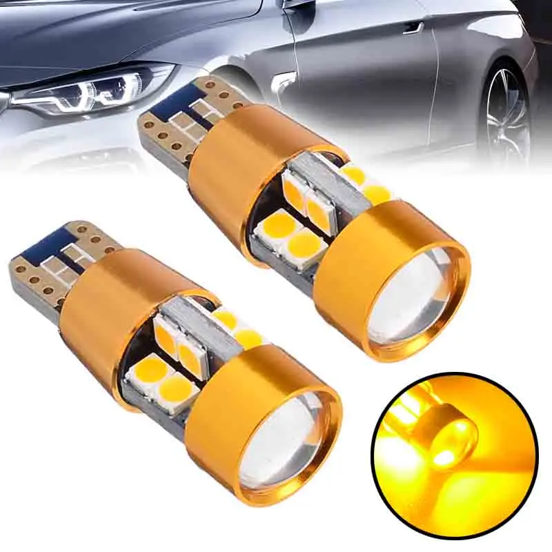 

New 2pcs T10 W5W 168 194 2825 19LED 12V Amber LED Car Parking Backup Position Light LED Auto Bulb Car Styling