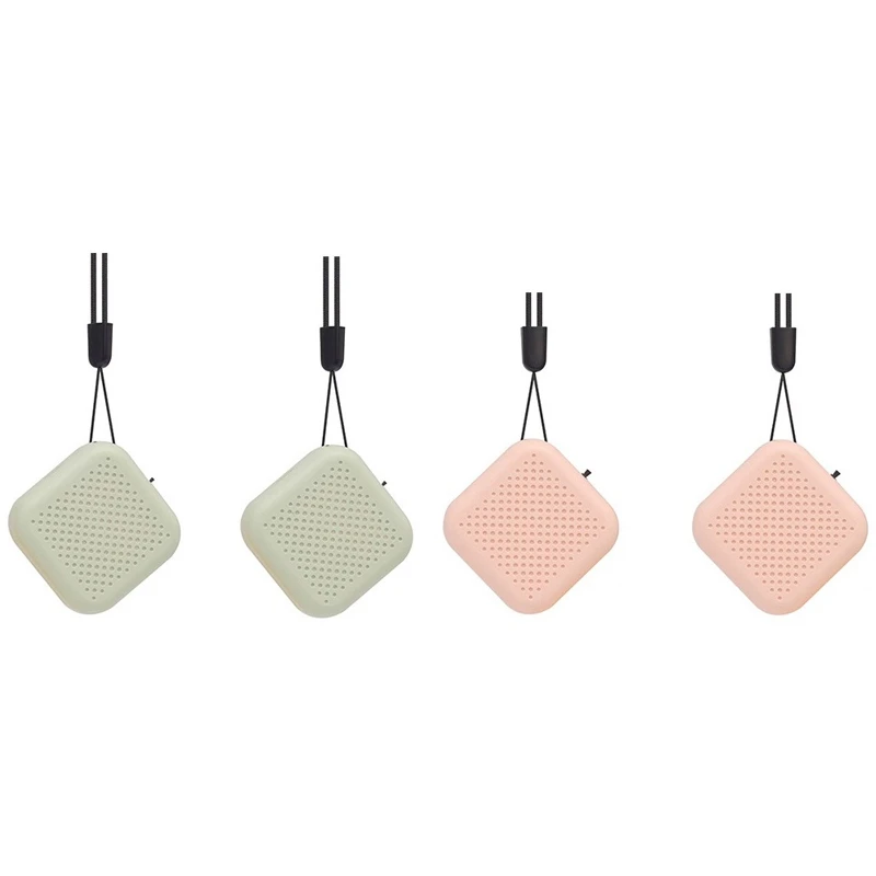 

2 Set Air Purifier Necklace, Travel Mini Negative Ion Generator, Rechargeable Ionizer For Kids/ Adults, Pink & Green