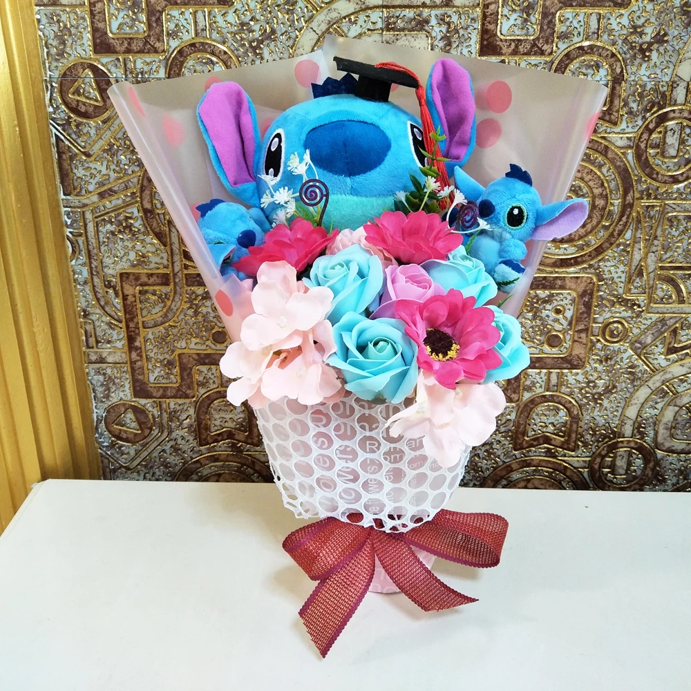 

Doraemon cartoon Simulation rose flower plush bouquet toy Valentine's Day Mother's Day Christmas Girl friend Gifts