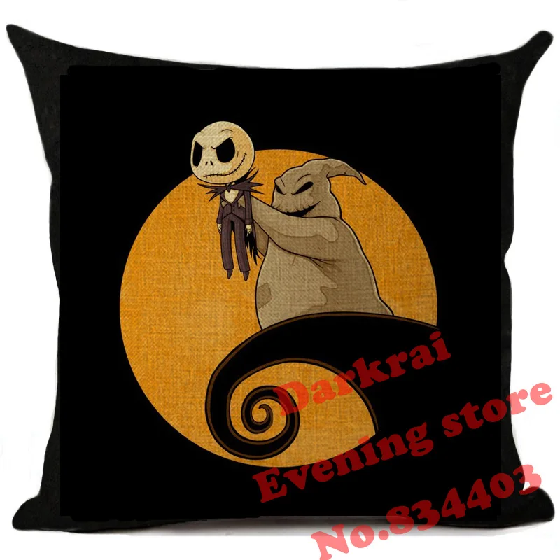 Кошмар перед Рождеством Хэллоуин Мультфильм Череп Джек чехол для подушки