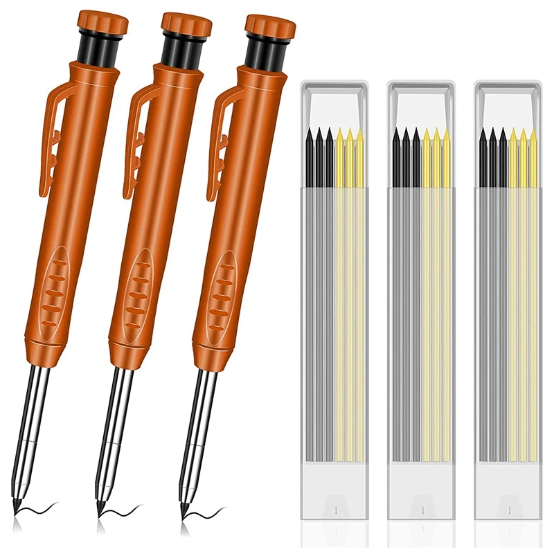 

Твердый плотничный карандаш с 18 стержнями, встроенная точилка, механический инструмент для маркировки карандашей