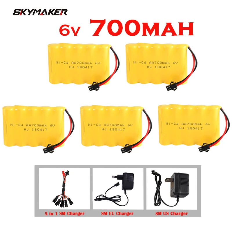 Автомобильный аккумулятор с зарядным устройством 6 в 700 мА · ч AA NI-CD набор для WPL C24