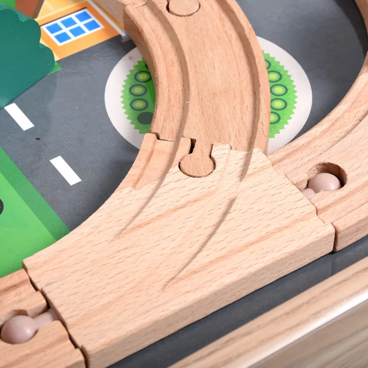 118 шт. деревянные блоки магнитный паровозик Томас набор дорожек со столом