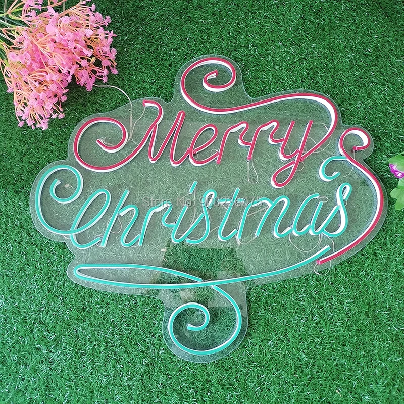 Неоновый светильник Merry Christmas на заказ ручной работы вечерние праздничные декор