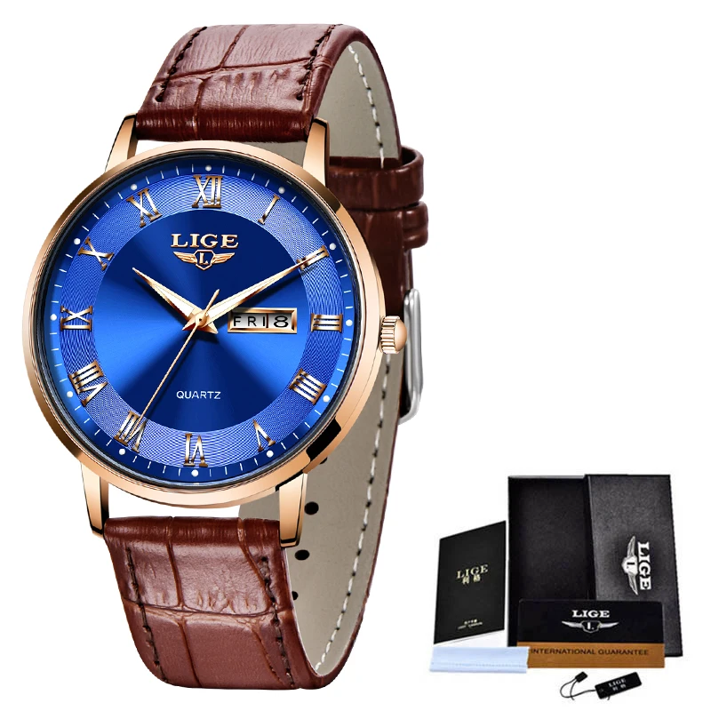 

2021 Mens Watches LIGE Brand Ultra Thin Watches Waterproof Date Clock Male Quartz Watch Men Sports Wrist Watch Relogio Masculino