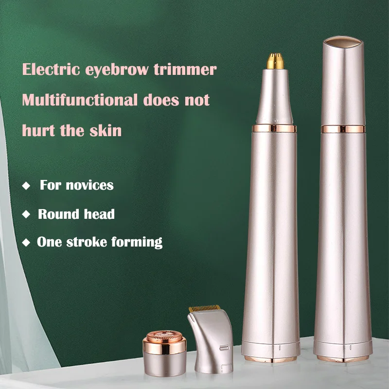 

3 In 1 Lady's Razor Multifunctional Lipstick Electric Eyebrow Trimmer Hair Removal Instrument Set for Ladies Shaving Eyebrows