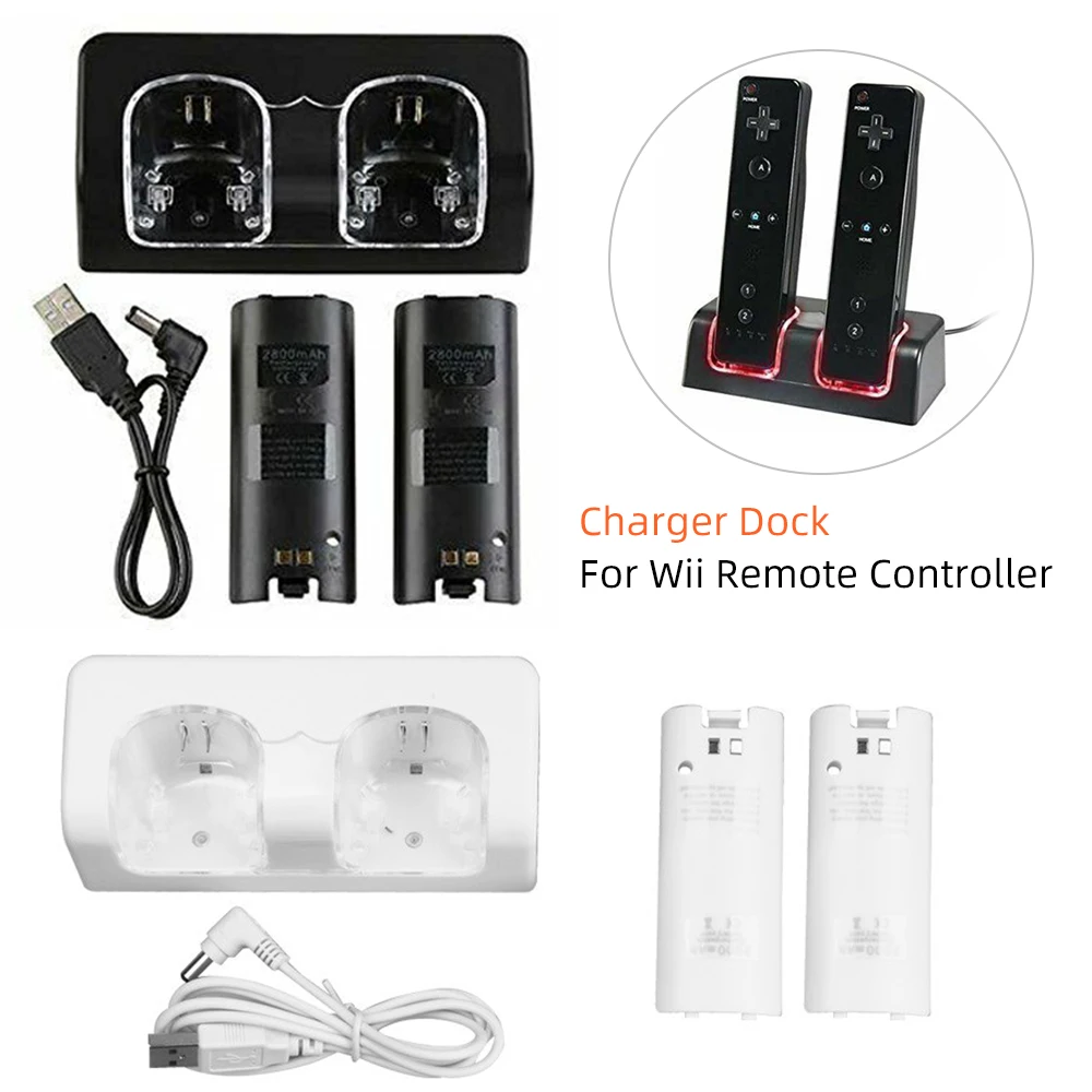 DIDIHOU 2PCs 2800mAh Rechargeable Battery Packs Remote Charging Dual Charger Station For Controller With USB Cable | Электроника
