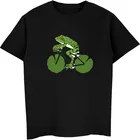 Футболка мужская с забавной лягушкой для верховой езды, модная повседневная хлопковая рубашка с коротким рукавом, крутые Топы в стиле Харадзюку, уличная одежда