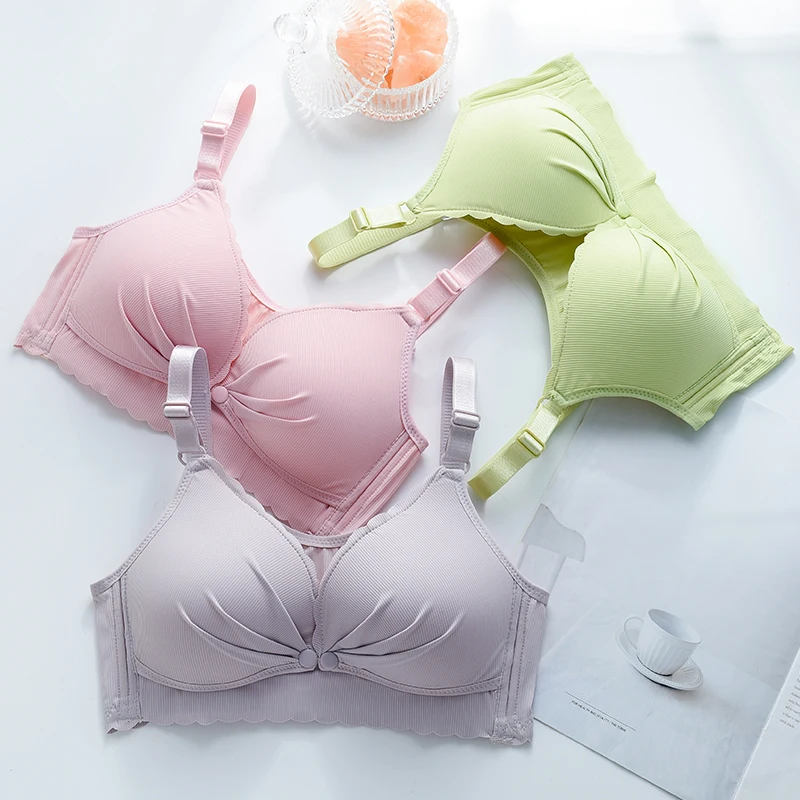 Sujetador de lactancia materna sin aros para mujeres embarazadas, ropa de maternidad, lencer&iacute;a de lactancia-0