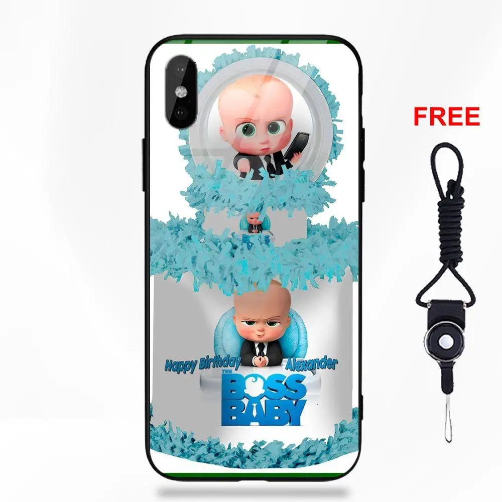 Movie The Boss Baby Мягкий ТПУ оправа закаленное стекло Чехлы для мобильных телефонов Apple