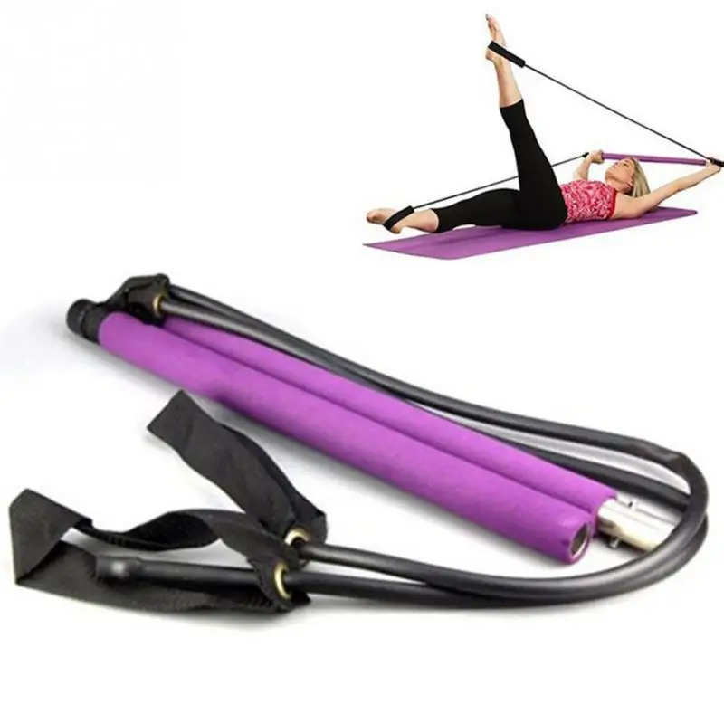 Портативный эластичные 2 петли для ног легкий тренер пилатес бар Спортивная