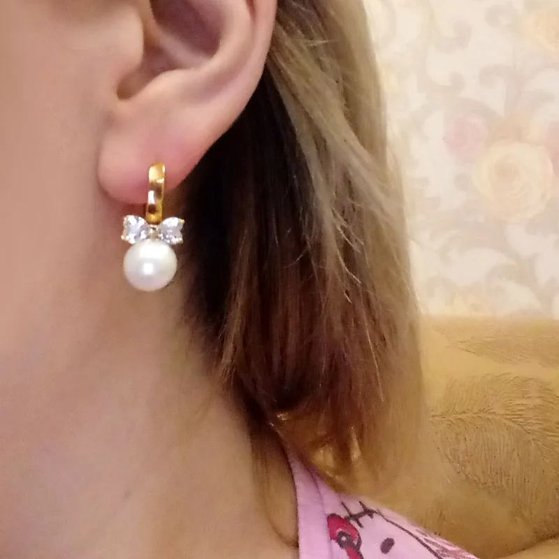 2 пар/лот золотые серьги кольца с жемчужинами пресноводные женские свадебные