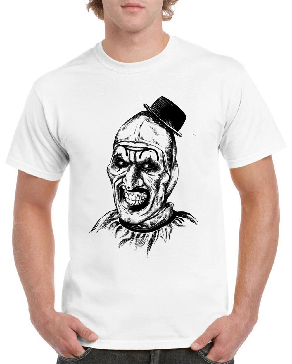 Terrifier футболка Хэллоуин ужас по киномотивам клоун Американский Тесак на заказ |